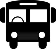 vlak zwart teken of symbool van een bus. vector