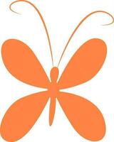 illustratie van stijl ontwerp met oranje vlinder Aan wit achtergrond. vector