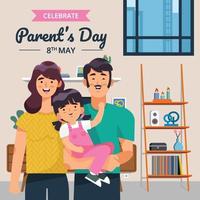 gelukkige familie viert de dag van de ouders vector