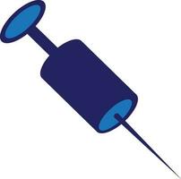 geïsoleerd injectiespuit in blauw kleur. vector