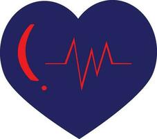 vlak stijl blauw hart cardiogram. vector