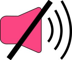 roze audio spreker Aan zwart stom. vector