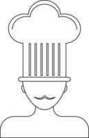karakter van chef vervelend hoed. vector