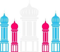 illustratie van roze en blauw kleur minaret. vector