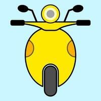 geel motorfiets, ev motor in vlak vector illustratie ontwerp
