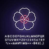 hibiscus syriacus neon licht pictogram vector