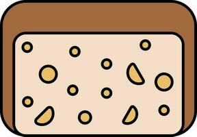bruin en geel tempeh vlak icoon. vector