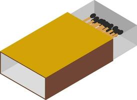 isometrische icoon of symbool van luciferdoosje. vector