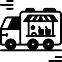 solide icoon voor voedsel vrachtauto vector
