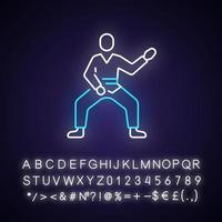 taekwondo neon licht pictogram vector