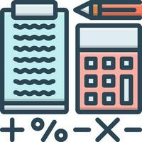 kleur icoon voor accounting vector