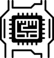 solide icoon voor computer hardware vector