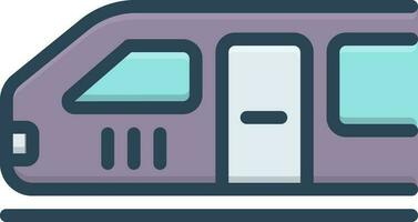 kleur icoon voor trein venster vector