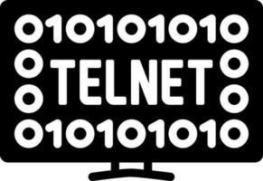 solide icoon voor telnet vector