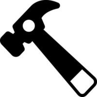 solide icoon voor hamer vector