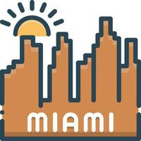 kleur icoon voor Miami vector