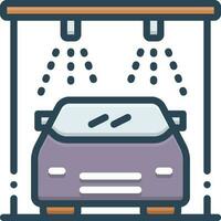 kleur icoon voor auto wassen vector