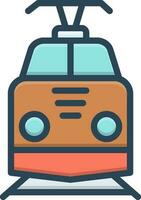 kleur icoon voor trein vector