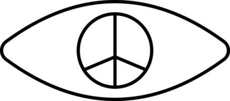 lineair stijl vrede symbool in oog icoon. vector