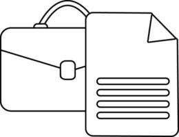 icoon van aktentas met document voor zoeken functie. vector