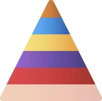 kleurrijk piramide icoon in vlak stijl. vector