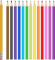 set van kleurrijke potloden vector