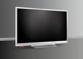 wit monitor entertainment concept. 3D-lege led-monitorweergave mockup vector