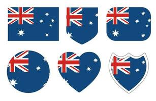 vlag van Australië in ontwerp vorm set. de Australisch vlag in ontwerp vorm reeks vector