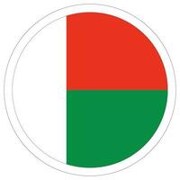 Madagascar vlag cirkel. vlag van Madagascar in ronde ontwerp vorm vector