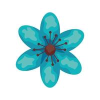 blauwe bloementuin plant decoratie pictogram vector