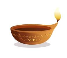 Gelukkig diwali diya kaars geïsoleerd vector ontwerp