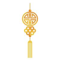 Chinese gouden decoratie hangende pictogram vector