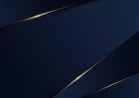 abstracte sjabloon donkerblauwe geometrische achtergrond met gouden lijn luxe driehoeken patroon concept vector