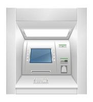 ATM-geldautomaat voorraad vectorillustratie geïsoleerd op een witte achtergrond vector