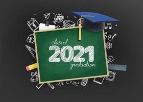 klasse van 2021 afstuderen vector