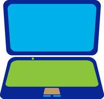 geïsoleerd laptop in blauw en groen kleur. vector