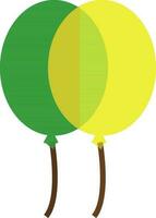 groen en geel ballon in vlak stijl. vector