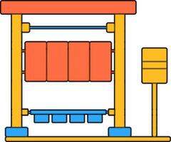 kleurrijk passagier stoel Bij bus station. vector