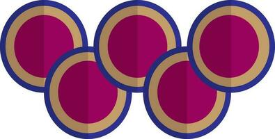 bruin en roze olympisch ringen. vector
