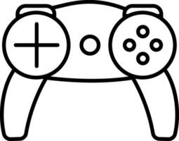 zwart lijn kunst illustratie van een gamepad. vector