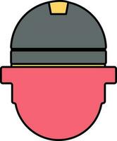 bouw helm icoon met Mens gezicht. vector