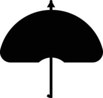 geïsoleerd icoon van paraplu in zwart kleur. vector