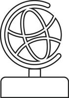 zwart en wit wereldbol icoon of symbool. vector