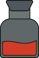 grijs fles met kurk en oranje vloeistof. vector
