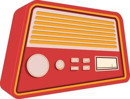 rood en geel kleur vlak illustratie van radio. vector