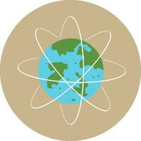 connectiviteit wereldbol icoon Aan circulaire achtergrond. vector