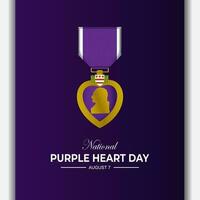 nationaal Purper hart dag augustus 7 achtergrond vector illustratie