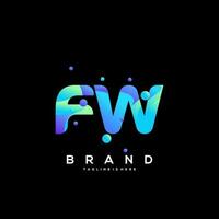 fw eerste logo met kleurrijk sjabloon vector. vector
