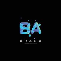 eerste brief ba logo ontwerp met kleurrijk stijl kunst vector