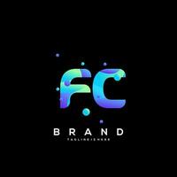 fc eerste logo met kleurrijk sjabloon vector. vector